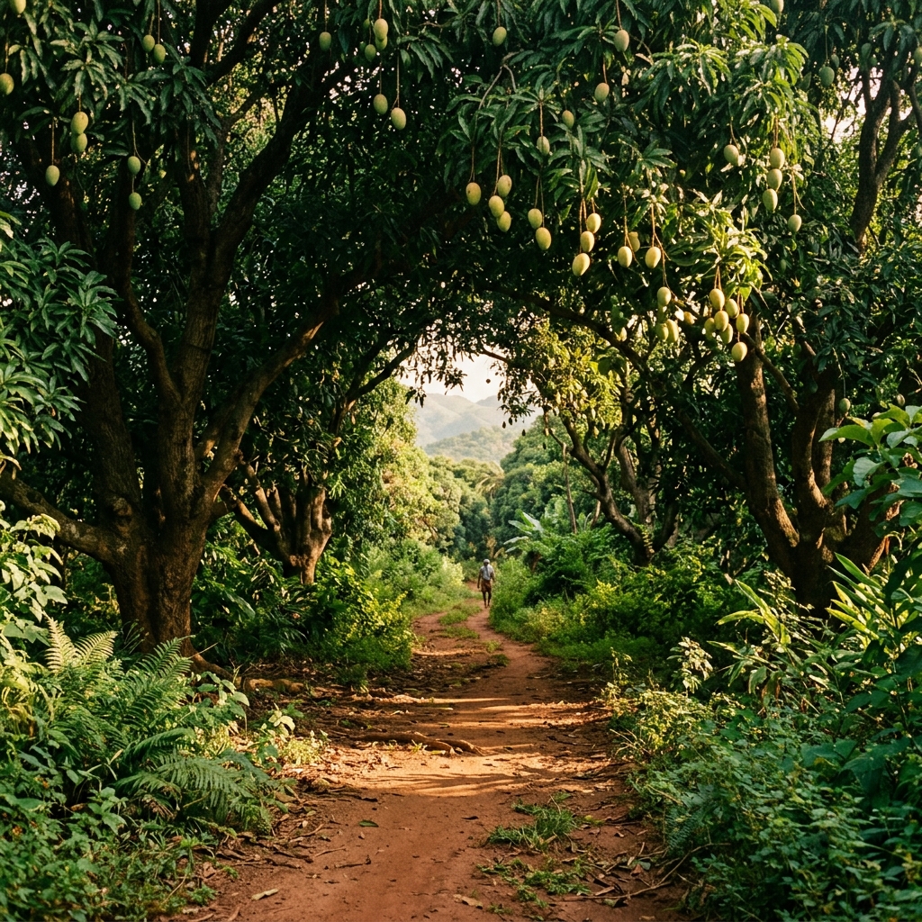 Mango orchard walk paths